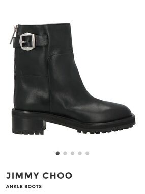 JIMMY CHOO Brooklyn boots. Black leather. Size 37. NWT and box.